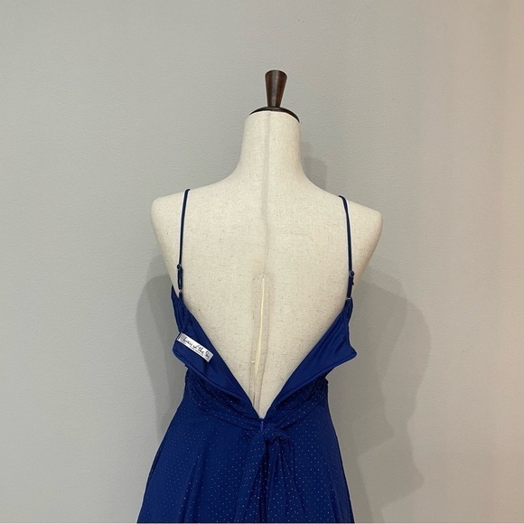 LUCY In The Sky Kalene Bow Tie Dress in Blue and Gold Dot Size Small - Picture 6 of 10